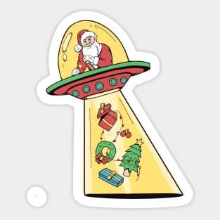 UFO Santa Sticker